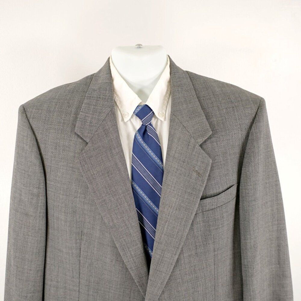 Hart Schaffner Marx‎ Heritage Plus Wool Gray Sharkskin 2 Button Blazer 44L